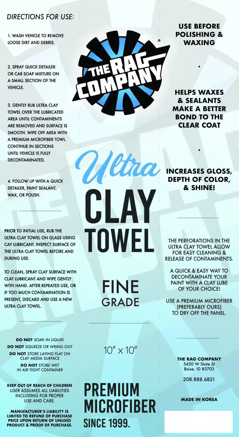 The Rag Company ULTRA CLAY TOWEL – 30CM X 30CM